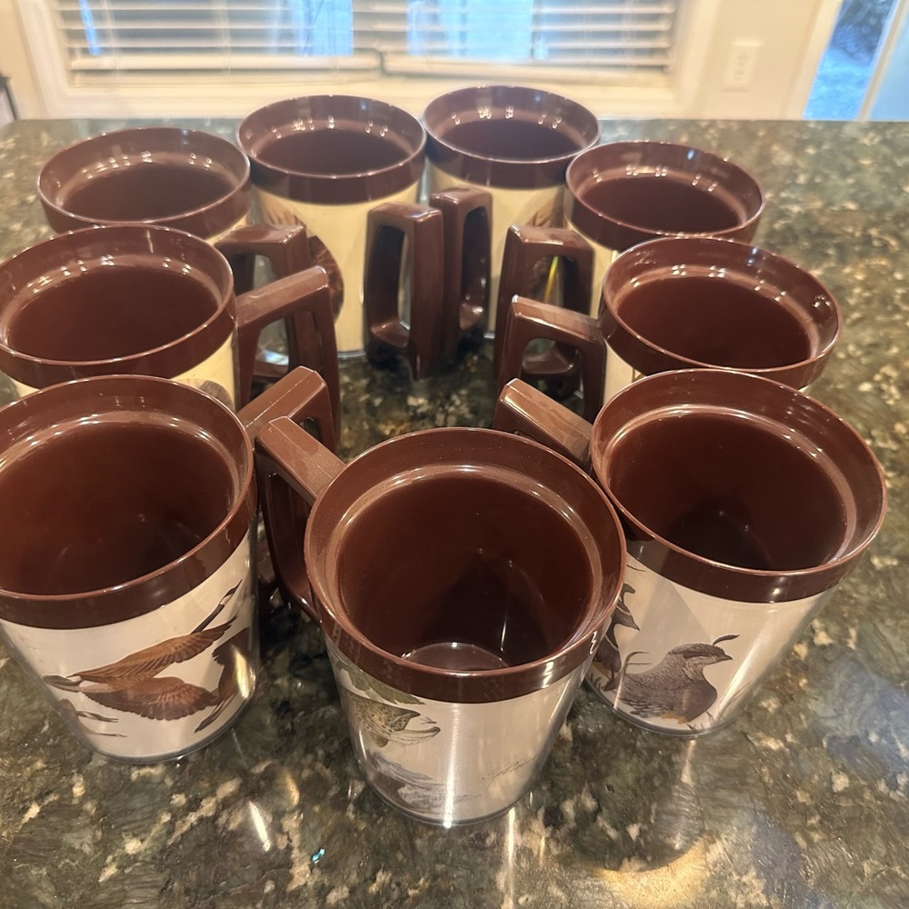 Vintage wildlife Flambeau cups. 9 cups